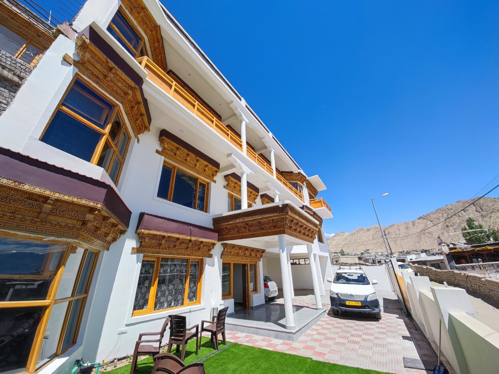 dining hall with Ladakh city view